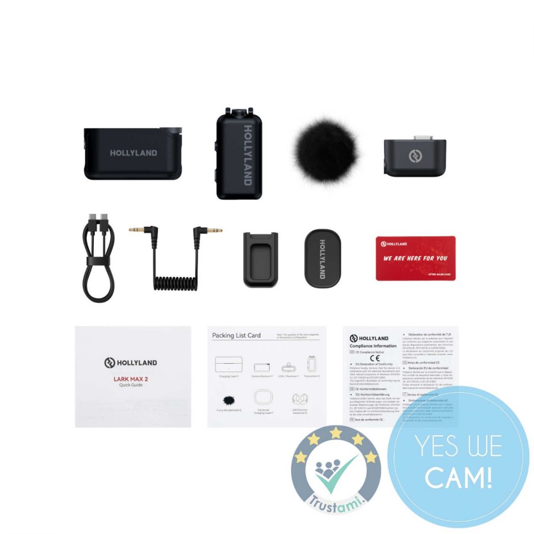 Hollyland LARK MAX 2 Solo Wireless Microphone, kabelloses Mikrofon