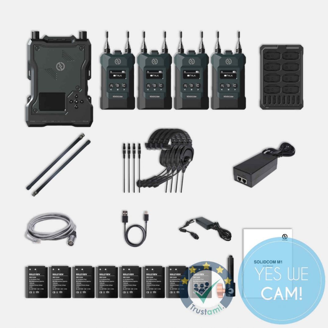 Hollyland Solidcom M1 Single Ear with 4 beltpacks, Intercom-System