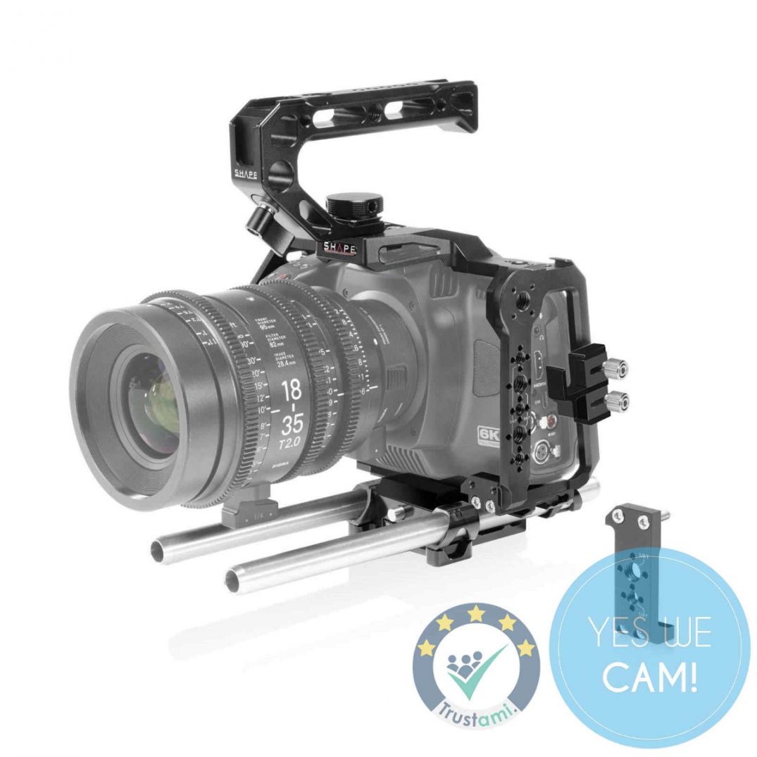 SHAPE Blackmagic Cinema Camera 6K/6K PRO/6K G2 Camera Cage, Top Handle and Rod Bloc System, Cage-Set