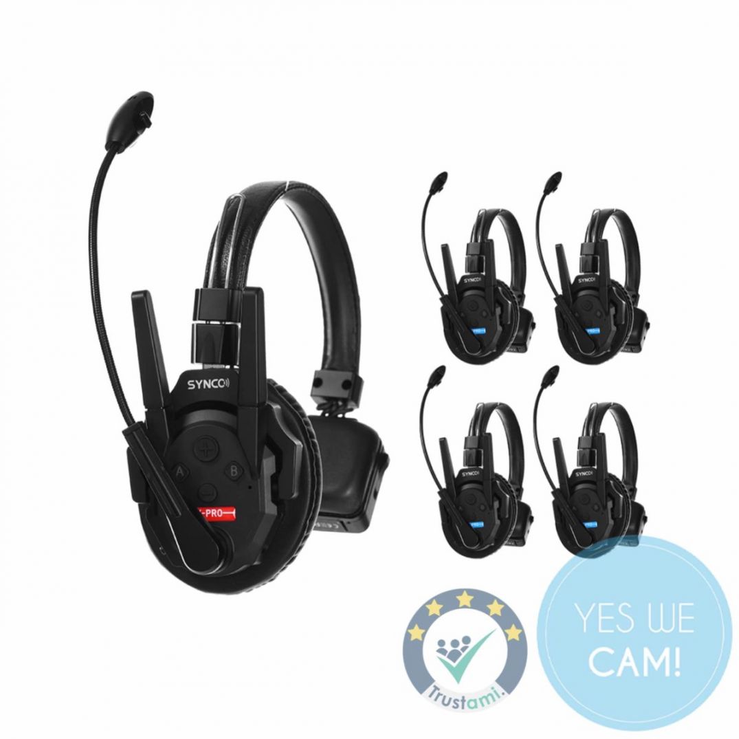 SYNCO Xtalk XPro 5 - Xtalk XPro Wireless Intercom System mit fünf Headsets im Komplettset