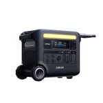 Anker F2600 2560 Wh tragbare Powerstation mit 2400 W Ausgangsleistung und GaN-Technologie, seitliche Ansicht