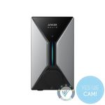 Frontansicht des Anker V1 Smarten Ladegeräts 11 kW mit leuchtender LED und robuster Außenhülle.