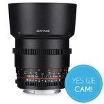 Samyang 85mm T1.5 VDSLR II Objektiv für MFT Vorderansicht