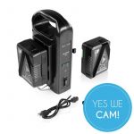 SHAPE two 14.8V 98WH Rechargeable Lithium-Ion V-Mount Batteries with Dual Charger kaufen