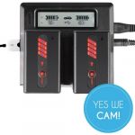 SHAPE BP-U65 Lithium-Ion two Batteries With Dual LCD Charger Ladegerät