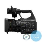 Sony PXW-Z300 bei der 4K60p-Aufnahme auf einem Nachrichten-Set mit Kameramann im Fokus