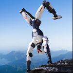 Unitree R1 mit Fernbedienung und Ladegerät im Lieferumfang