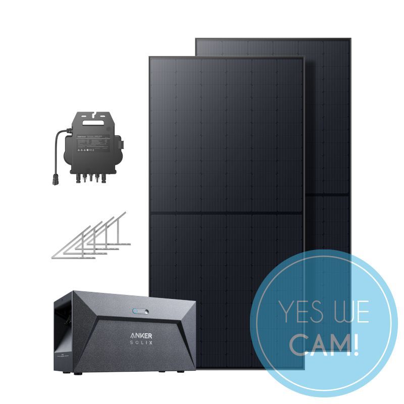 Anker SOLIX Balkonkraftwerk mit Speicher 1080W PV, 1600Wh und Bodenhalterungen Stromversorgung