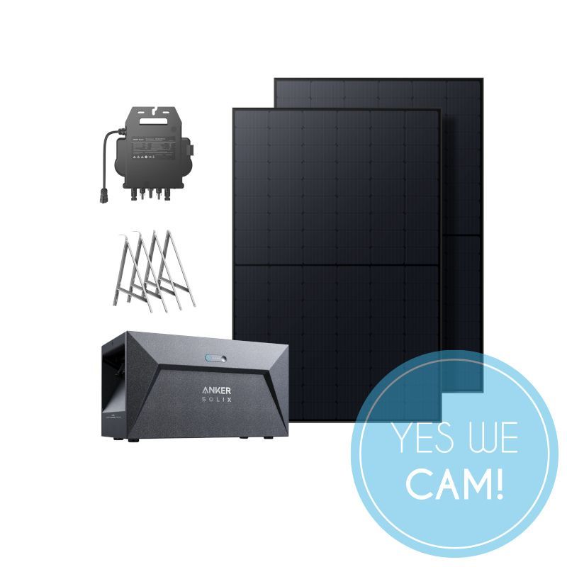 Anker SOLIX Balkonkraftwerk mit Speicher 820W PV, 1600Wh und Balkonhalterungen Solar