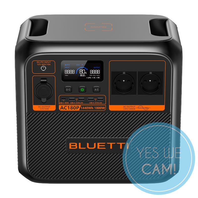 BLUETTI AC180P Tragbare Powerstation 1800W 1152Wh AC-Anschluss