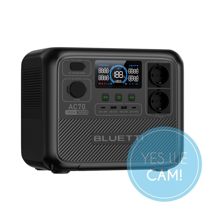 BLUETTI AC70P Tragbare Powerstation 1000 W, 768 Wh Stromversorgung