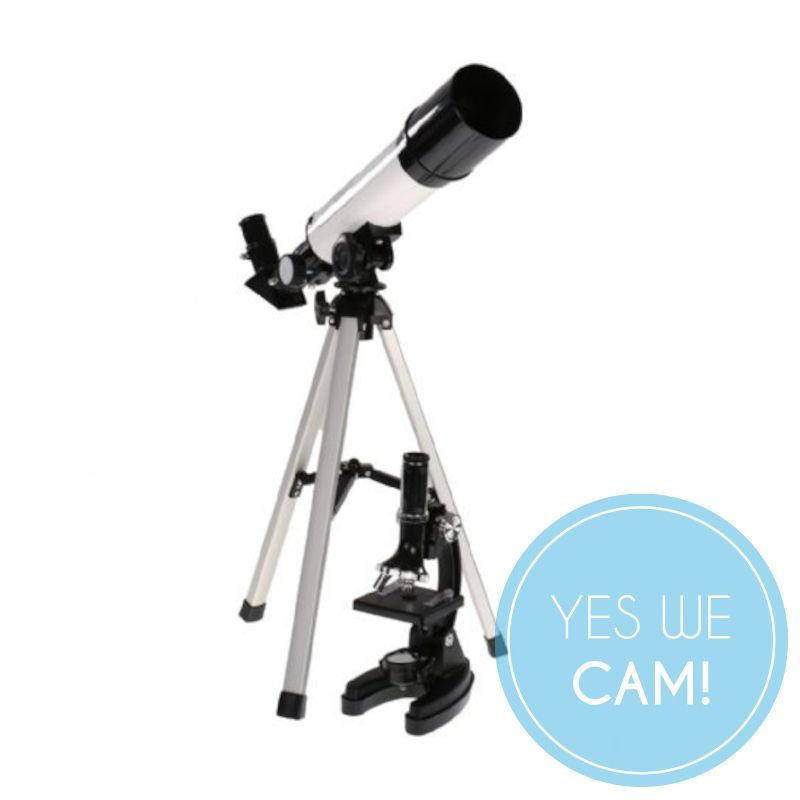 Byomic Einsteiger Mikroskop mit Koffer & Teleskop Seitenansicht