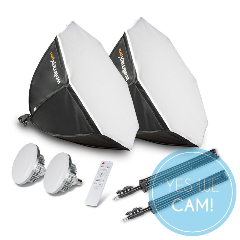 Walimex Pro LED 60W Octagon Ø65cm Bi Color Kit 2 LED Dauerlicht